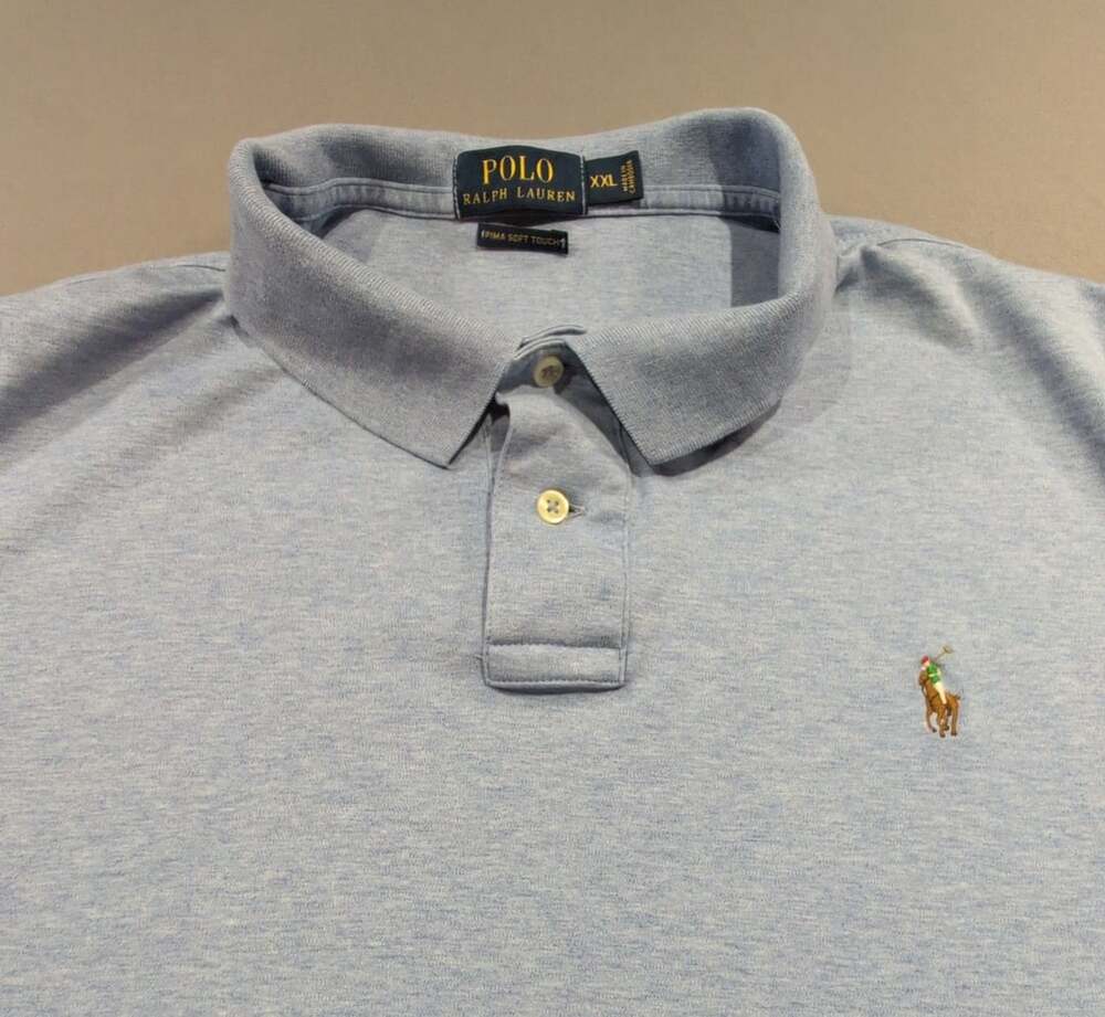 Polo Ralph Lauren Pima Soft Touch Polo Size XXL Blue Heather Short Sleeve Preppy